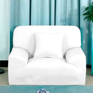Protector de sofá premium blanco un (1) puesto